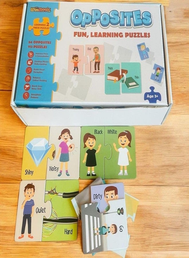 ToyMagic Opposites Early Learning Puzzle for Kids | 56 Sets - 112 Pieces | Educational Game for Toddlers Ages 3 & Up | Montessori Toy & Gift for Boys & Girls - Image 1